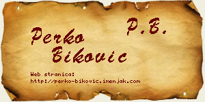 Perko Biković vizit kartica